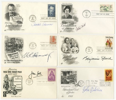 Lot of (14) Signed First Day Covers From Various Scientists, Politicians, Etc.